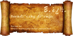 Benkóczky Ármin névjegykártya